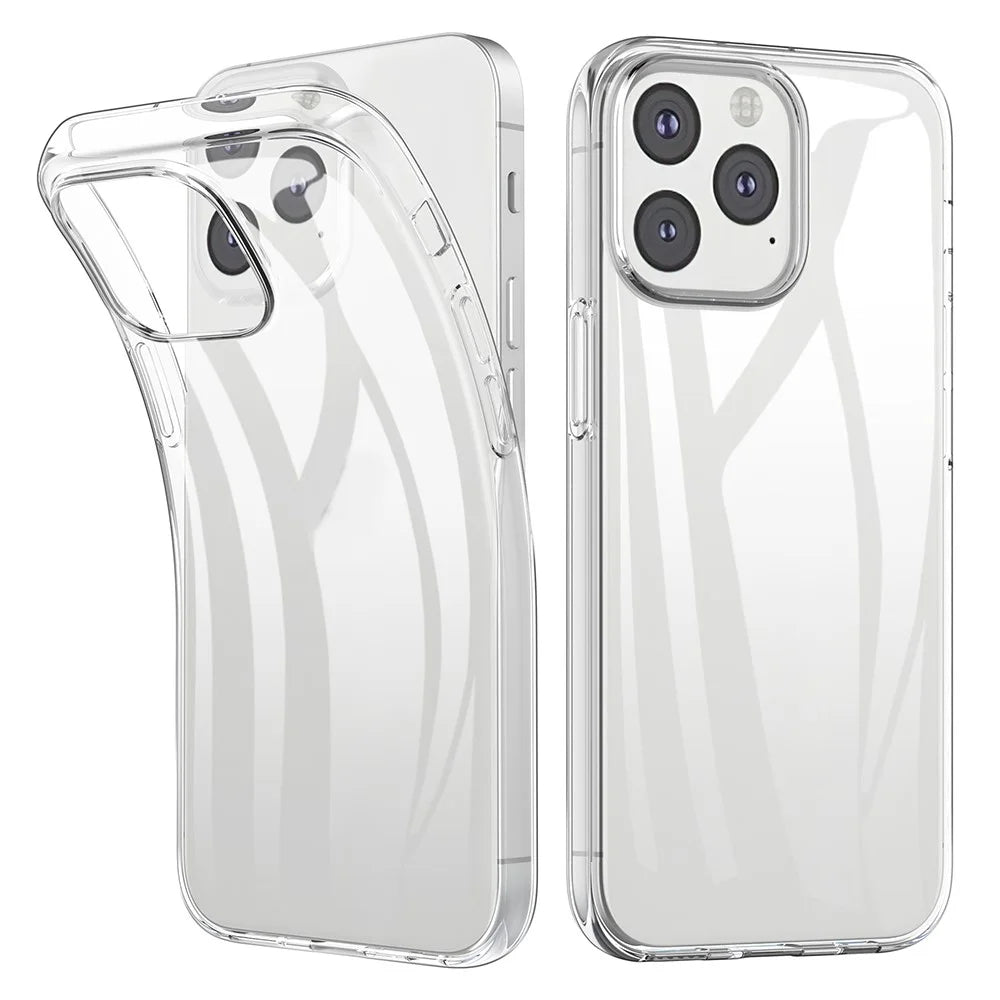 For iPhone 13 6.1 inch Soft TPU Crystal Transparent Anti-fingerprint Shockproof Protective Cover - 1
