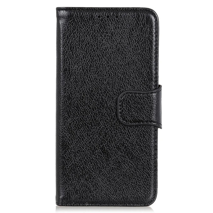 Full Protection Nappa Texture Split Leather Stand Wallet Phone Cover Case for iPhone 13 Pro 6.1 inch - Black - 2