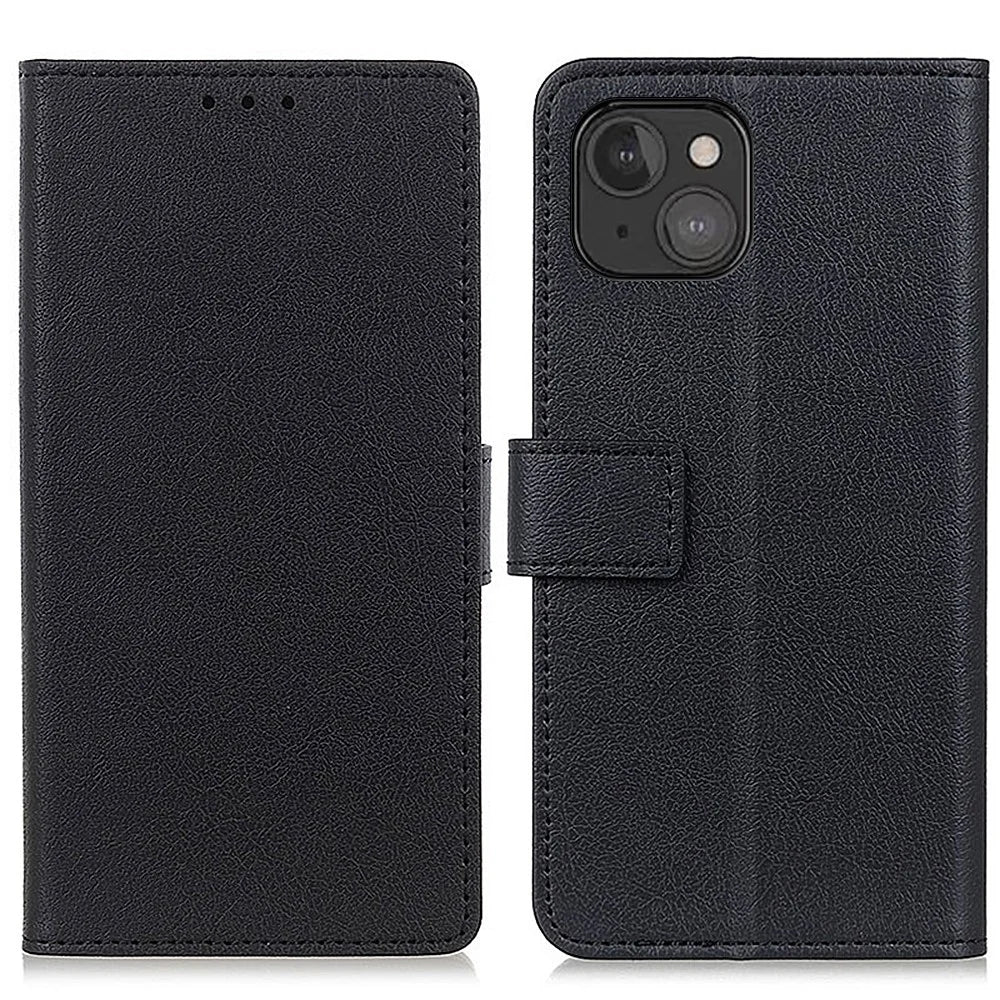 Magnetic Clasp Design PU Leather Stand Function Folio Shockproof Full Protection Case for iPhone 13 mini 5.4 inch - Black - 1