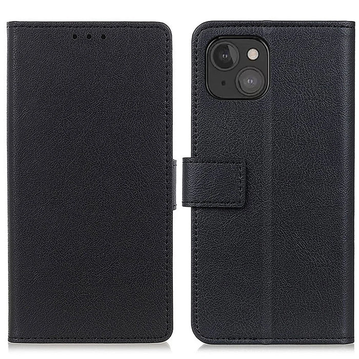 Magnetic Clasp Design PU Leather Stand Function Folio Shockproof Full Protection Case for iPhone 13 mini 5.4 inch - Black - 1