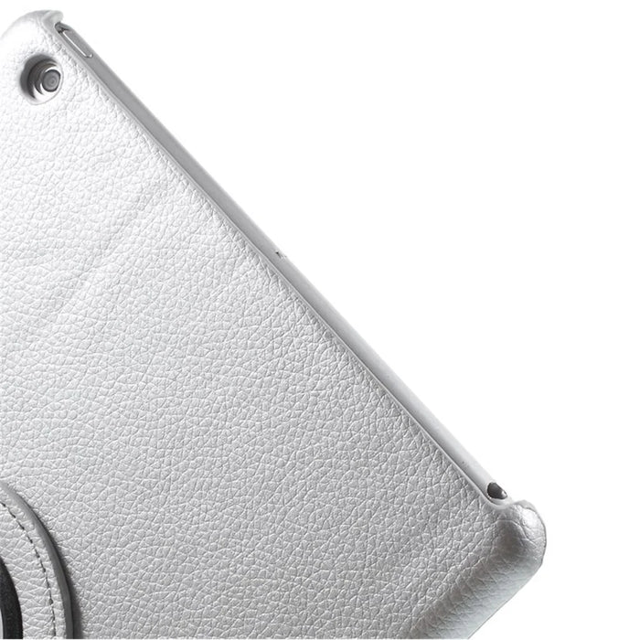 360 Degree Rotating Litchi Leather Smart Case for iPad Air - Silver - 7