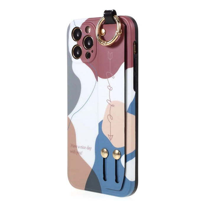 IMD Multicolor Slide Wrist Strap Design TPU Phone Case Shell for iPhone 12 Pro 6.1 inch - Style A - 3