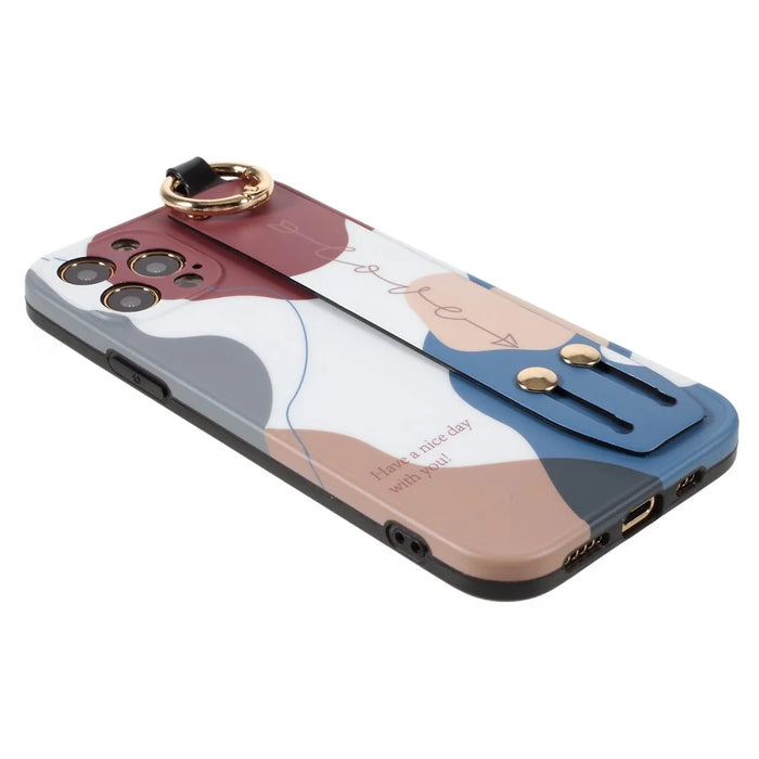 IMD Multicolor Slide Wrist Strap Design TPU Phone Case Shell for iPhone 12 Pro 6.1 inch - Style A - 4