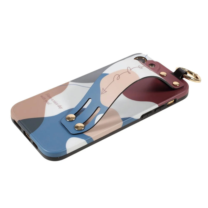 IMD Multicolor Slide Wrist Strap Design TPU Phone Case Shell for iPhone 12 Pro 6.1 inch - Style A - 7