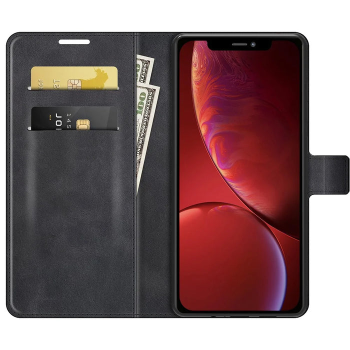For iPhone 13 mini 5.4 inch Folio Flip Leather Wallet Case Phone Cover Shell with Foldable Stand - Black - 4