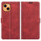 Folio Flip Magnetic Square Clasp Leather Case Protector with Wallet Stand for iPhone 13 6.1 inch - Red - 1