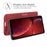 Folio Flip Magnetic Square Clasp Leather Case Protector with Wallet Stand for iPhone 13 6.1 inch - Red - 3