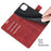 Folio Flip Magnetic Square Clasp Leather Case Protector with Wallet Stand for iPhone 13 6.1 inch - Red - 4