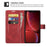 Folio Flip Magnetic Square Clasp Leather Case Protector with Wallet Stand for iPhone 13 6.1 inch - Red - 5
