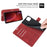 Folio Flip Magnetic Square Clasp Leather Case Protector with Wallet Stand for iPhone 13 6.1 inch - Red - 6
