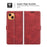 Folio Flip Magnetic Square Clasp Leather Case Protector with Wallet Stand for iPhone 13 6.1 inch - Red - 7