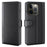 Genuine Leather Wallet Design Phone Stand Shell Case for iPhone 13 Pro Max 6.7 inch - Black - 1
