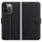 Litchi Texture Wallet Stand Design Folio Flip PU Leather Case Phone Cover for iPhone 13 Pro Max 6.7 inch - Black - 1
