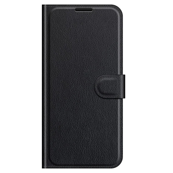 Litchi Texture Wallet Stand Design Folio Flip PU Leather Case Phone Cover for iPhone 13 Pro Max 6.7 inch - Black - 5