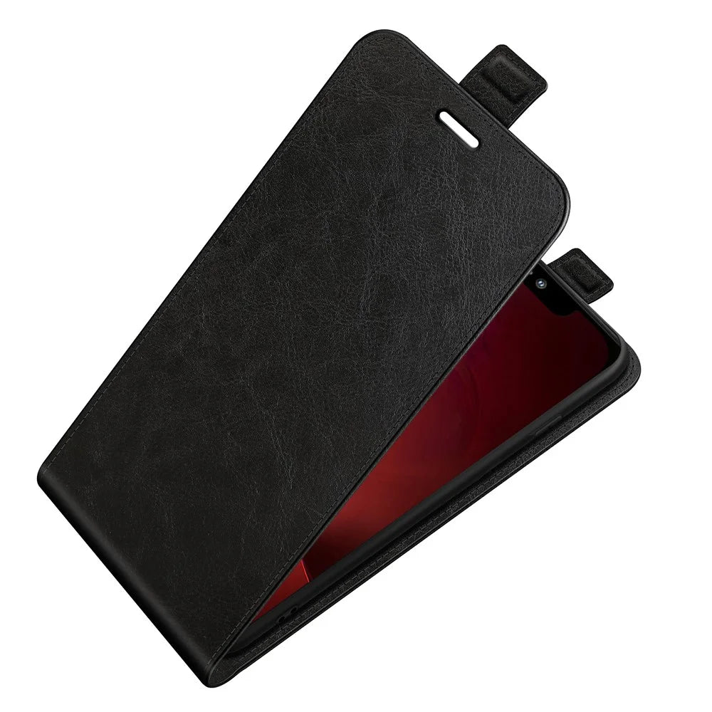 Crazy Horse Texture Vertical Flip Leather Phone Cover with Card Slot for iPhone 13 Pro 6.1 inch - Black - 5