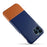 PU Leather Coated Dual-color Splicing PC Phone Case Cover for iPhone 13 Pro Max 6.7 inch - Blue / Khaki - 4