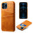 Dual Card Slots PU Leather Coated PC Phone Case Shell for iPhone 13 Pro Max 6.7 inch - Orange - 1