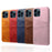 Dual Card Slots PU Leather Coated PC Phone Case Shell for iPhone 13 Pro Max 6.7 inch - Orange - 5
