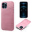 PU Leather Coated PC Phone Case for iPhone 13 Pro Max 6.7-inch - Rose Gold - 1
