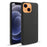 Solid Color Cloth Coated PC Phone Case for iPhone 13 mini 5.4 inch - Black - 1