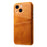 PU Leather + PC Combo Case for iPhone 13 mini 5.4 inch, Anti-Scratch Protective Hard Shell Back Cover with Dual Card Slots - Orange - 2