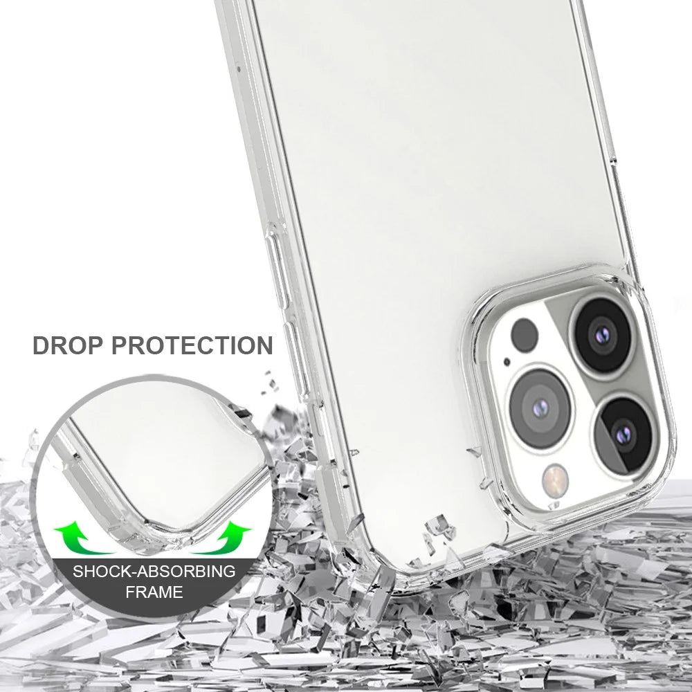 Ultra Clear Shockproof Solid Acrylic Back Reinforced Soft TPU Frame Cover for iPhone 13 Pro 6.1 inch - 4
