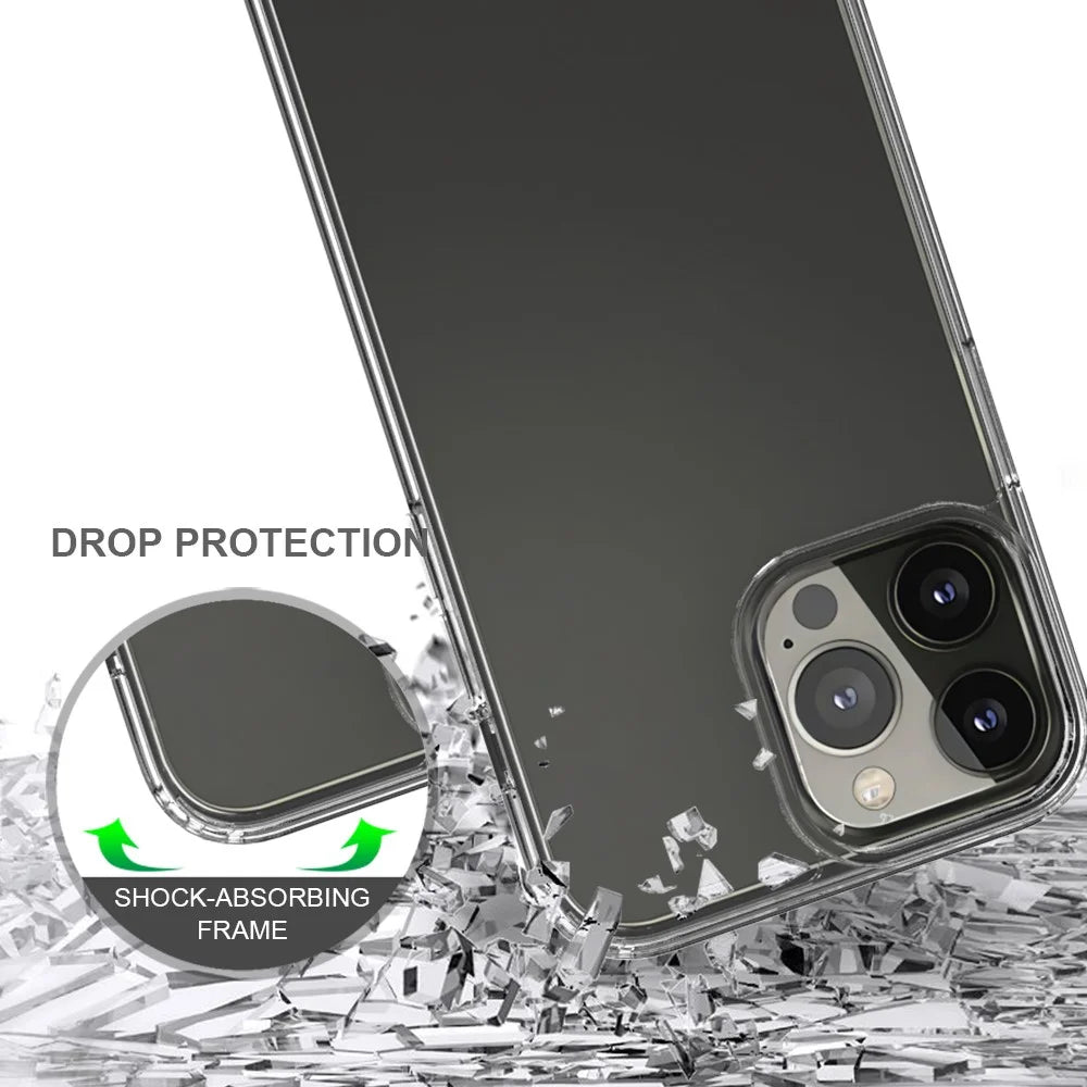 Anti-Scratch Slim Clear Hard Acrylic + Soft TPU Bumper Hard Back Shockproof Protective Case for iPhone 13 Pro Max 6.7 inch - 4