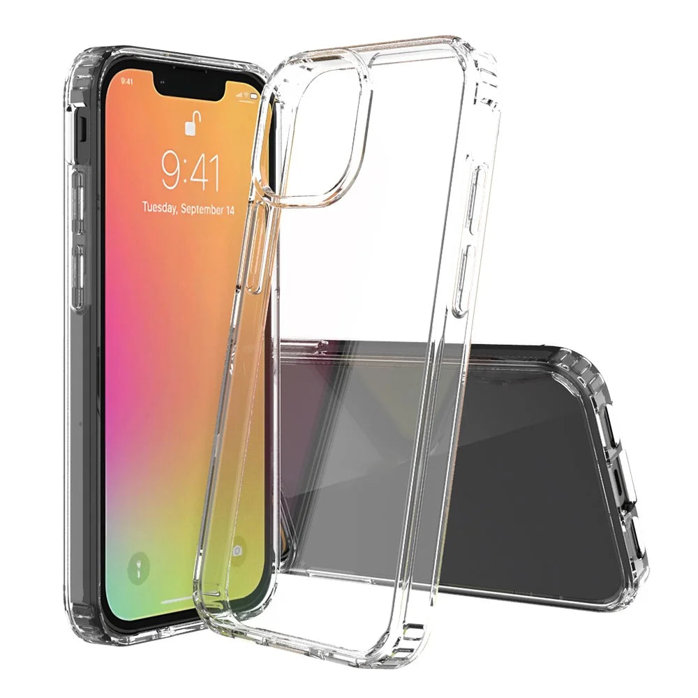 Anti-Scratch Shockproof Acrylic + TPU Bumper Transparent Protective Back Case for iPhone 13 mini 5.4 inch - 1