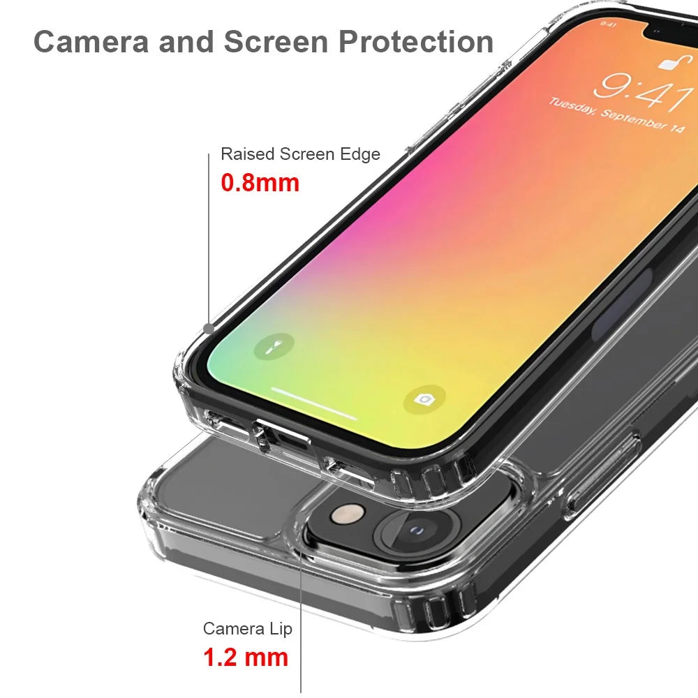 Anti-Scratch Shockproof Acrylic + TPU Bumper Transparent Protective Back Case for iPhone 13 mini 5.4 inch - 3