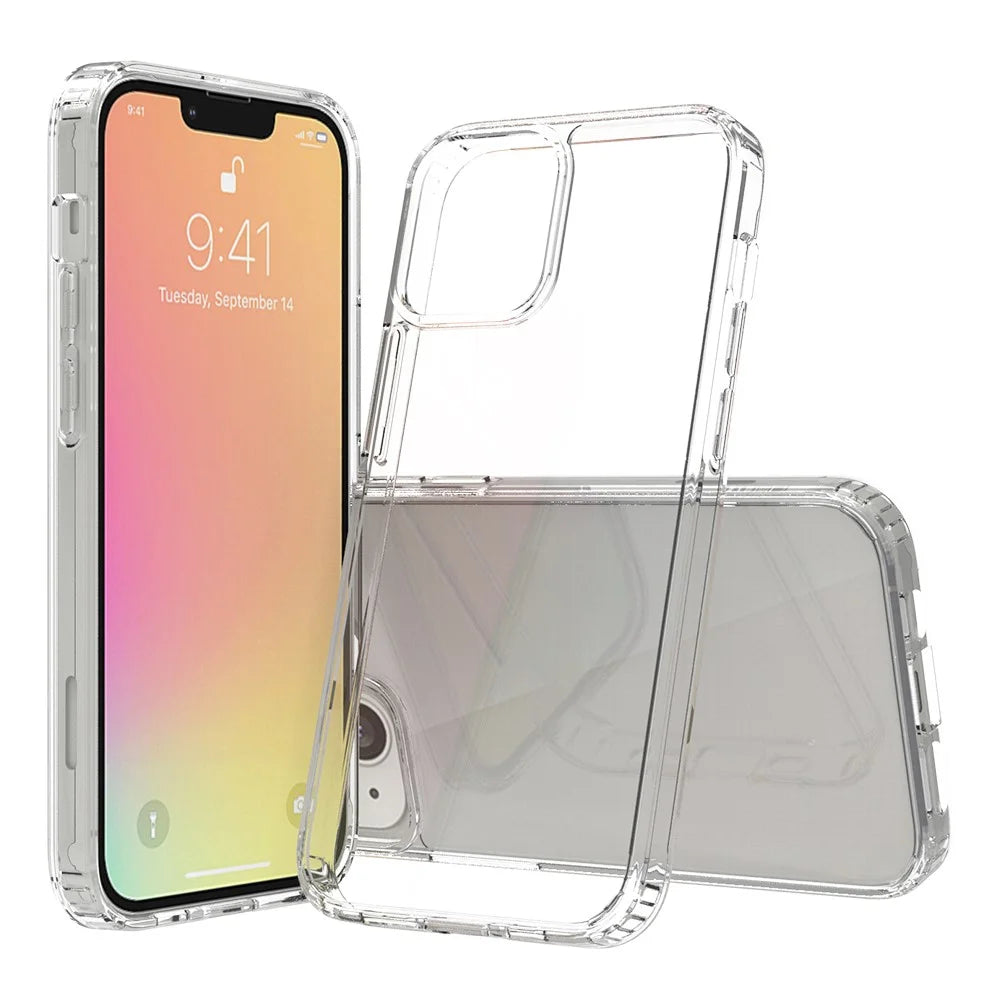 Crystal Clear for iPhone 13 6.1 inch, Acrylic + TPU Shockproof Protective Phone Cover - 1