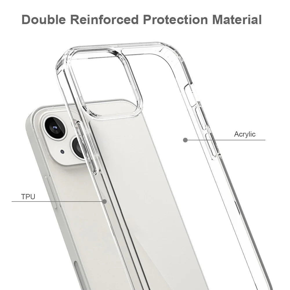 Crystal Clear for iPhone 13 6.1 inch, Acrylic + TPU Shockproof Protective Phone Cover - 2