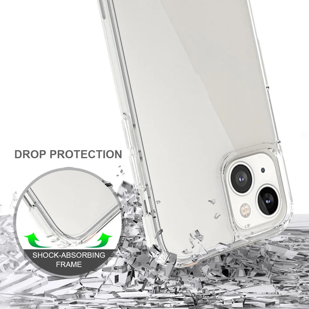 Crystal Clear for iPhone 13 6.1 inch, Acrylic + TPU Shockproof Protective Phone Cover - 4