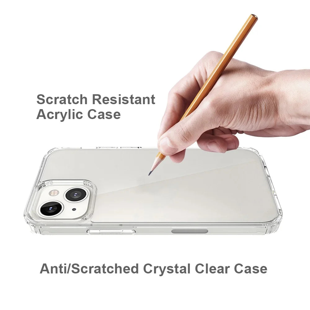 Crystal Clear for iPhone 13 6.1 inch, Acrylic + TPU Shockproof Protective Phone Cover - 5