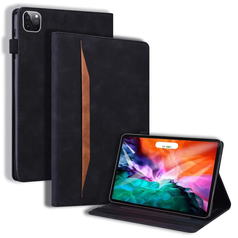 Leather Stand Tablet Cover for iPad Air 11 (2026) / (2025) / (2024) / Pro 11 (2022) /  (2021) / (2020) / (2018) / Air (2020) / Air (2022) - Black - 1