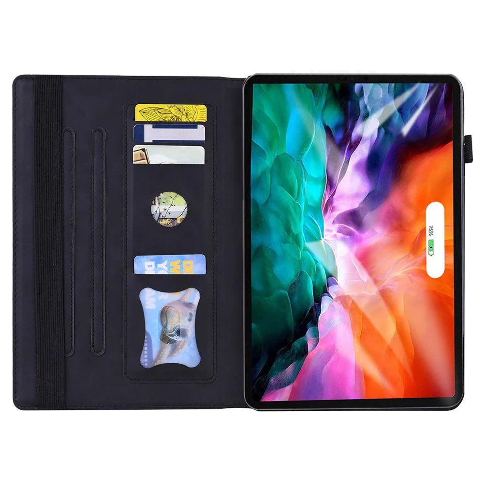 Leather Stand Tablet Cover for iPad Air 11 (2026) / (2025) / (2024) / Pro 11 (2022) /  (2021) / (2020) / (2018) / Air (2020) / Air (2022) - Black - 2