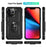Military Grade PC TPU Shockproof Protection Case for iPhone 13 Pro Max 6.7 inch with Car Mount Rotary Ring Kickstand - Black - 7