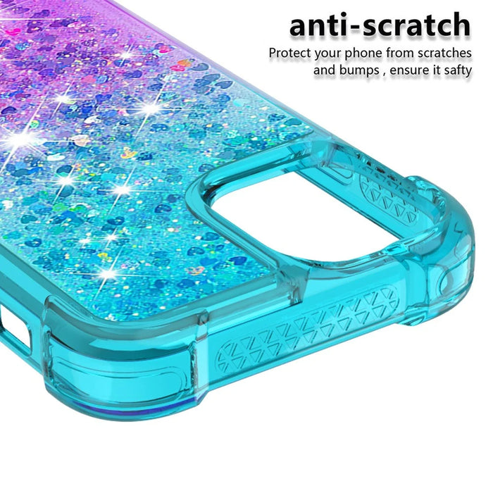 Gradient Quicksand Series Flowing Liquid Floating Soft TPU Cover for iPhone 13 6.1 inch - Sky Blue/Purple - 4