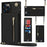 Shockproof Kickstand Design PU Leather Coated TPU Hybrid Case Phone Shell with Lanyard for iPhone 12 / 12 Pro - Black - 1
