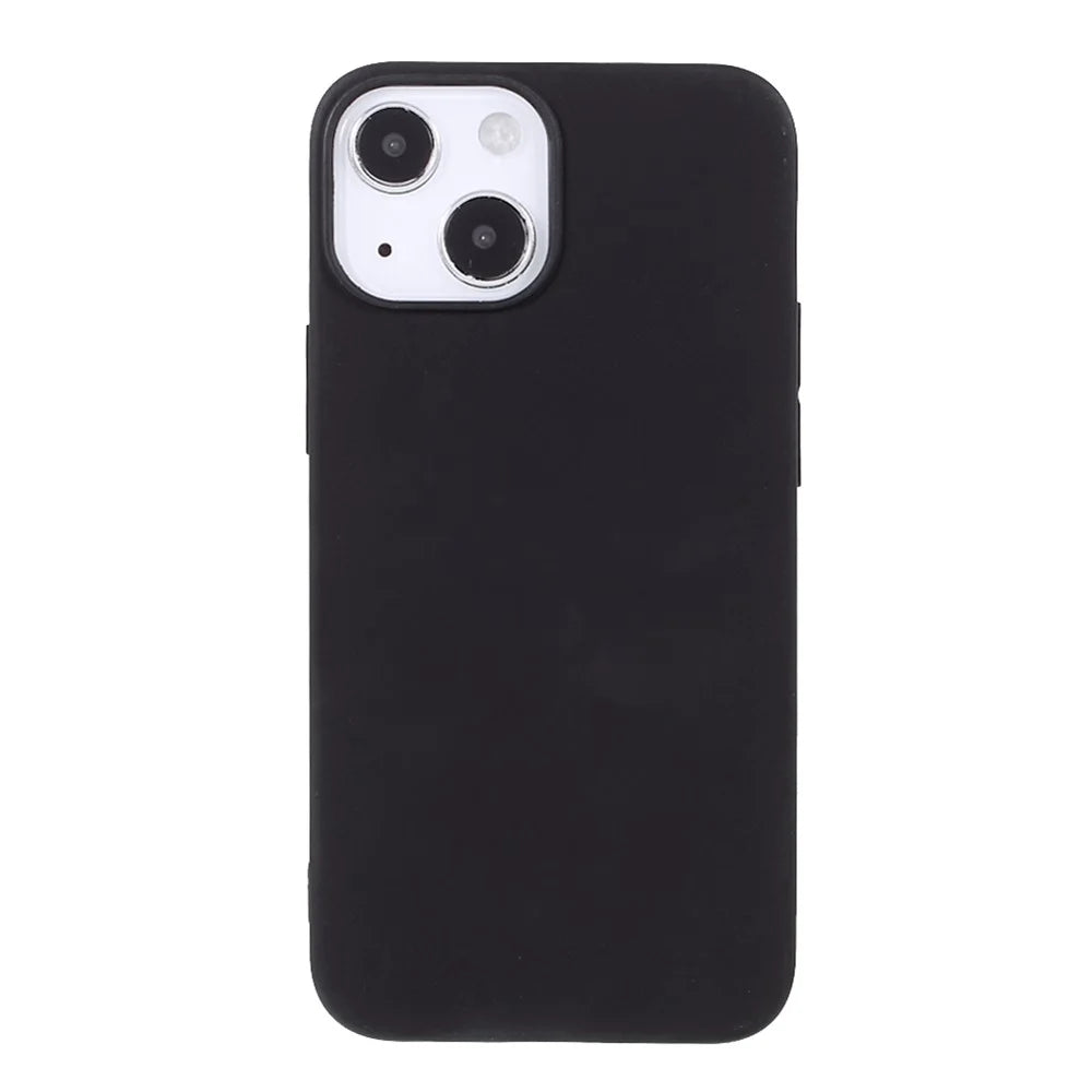 For iPhone 13 6.1 inch Matte Soft TPU Lightweight Anti-Scratch Shockproof Phone Case - Black - 2