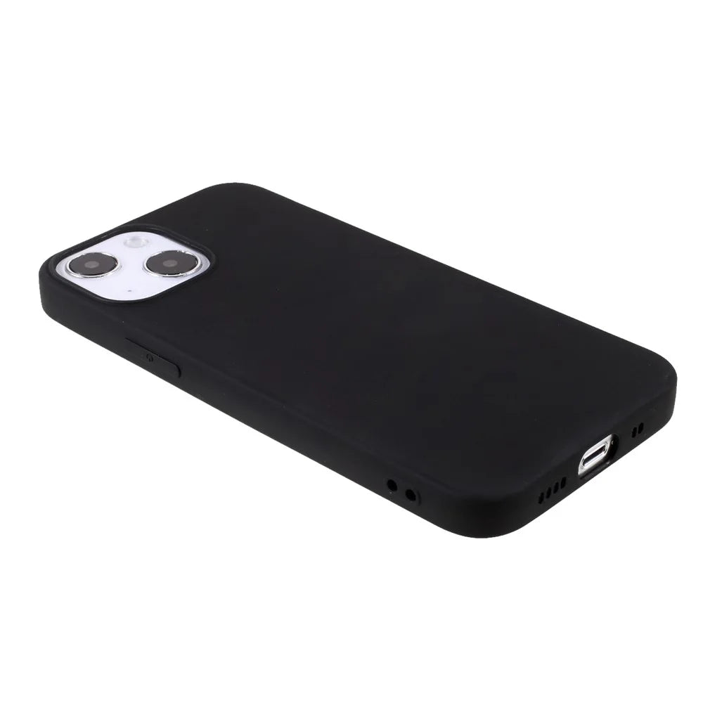 For iPhone 13 6.1 inch Matte Soft TPU Lightweight Anti-Scratch Shockproof Phone Case - Black - 4
