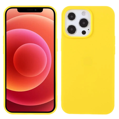 For iPhone 13 Pro 6.1 inch Slim Surface Layer Smooth Matte Soft Flexible TPU Cover - Yellow - 1