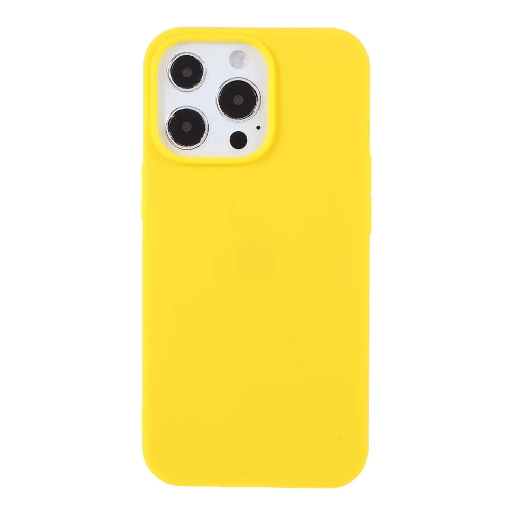 For iPhone 13 Pro 6.1 inch Slim Surface Layer Smooth Matte Soft Flexible TPU Cover - Yellow - 2