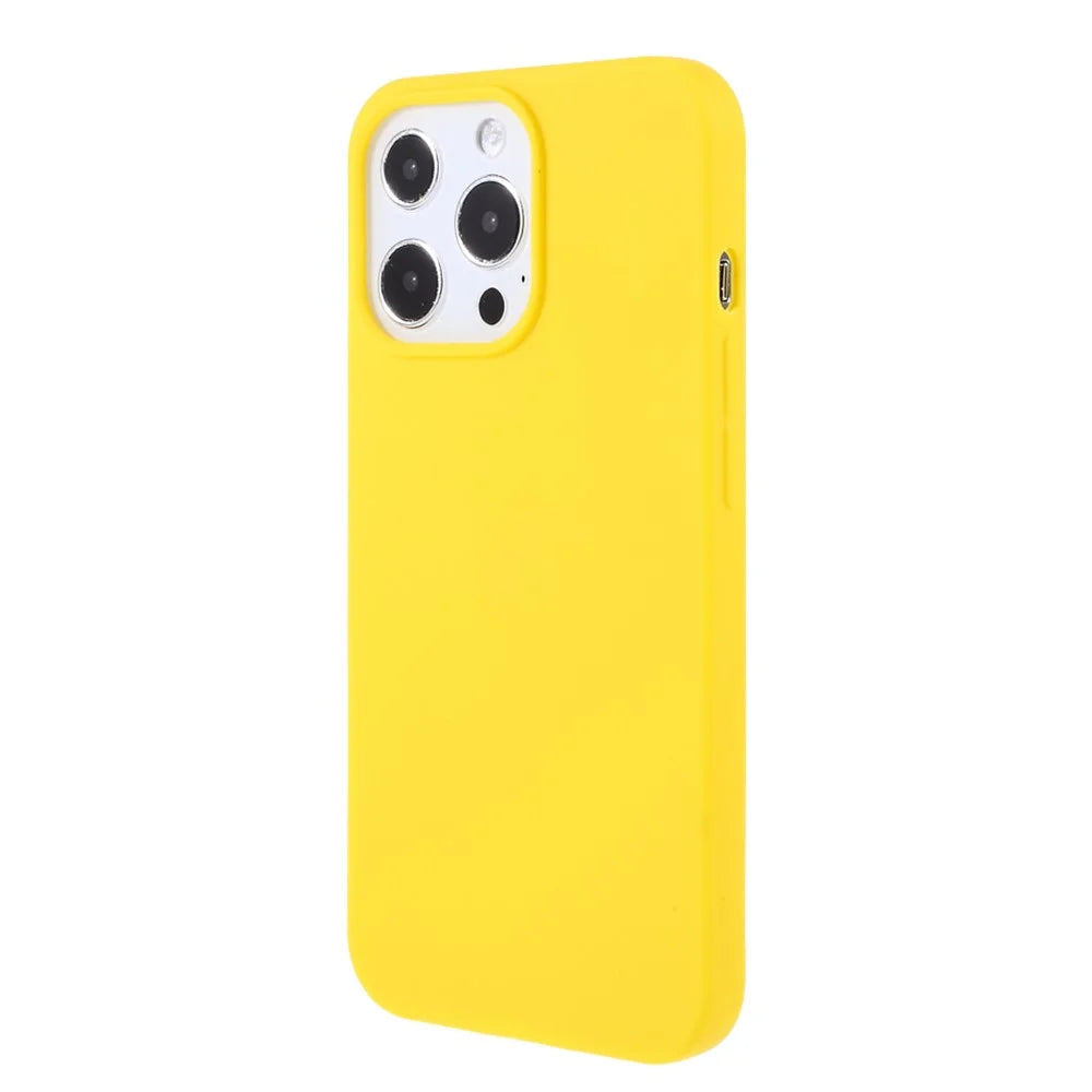 For iPhone 13 Pro 6.1 inch Slim Surface Layer Smooth Matte Soft Flexible TPU Cover - Yellow - 3