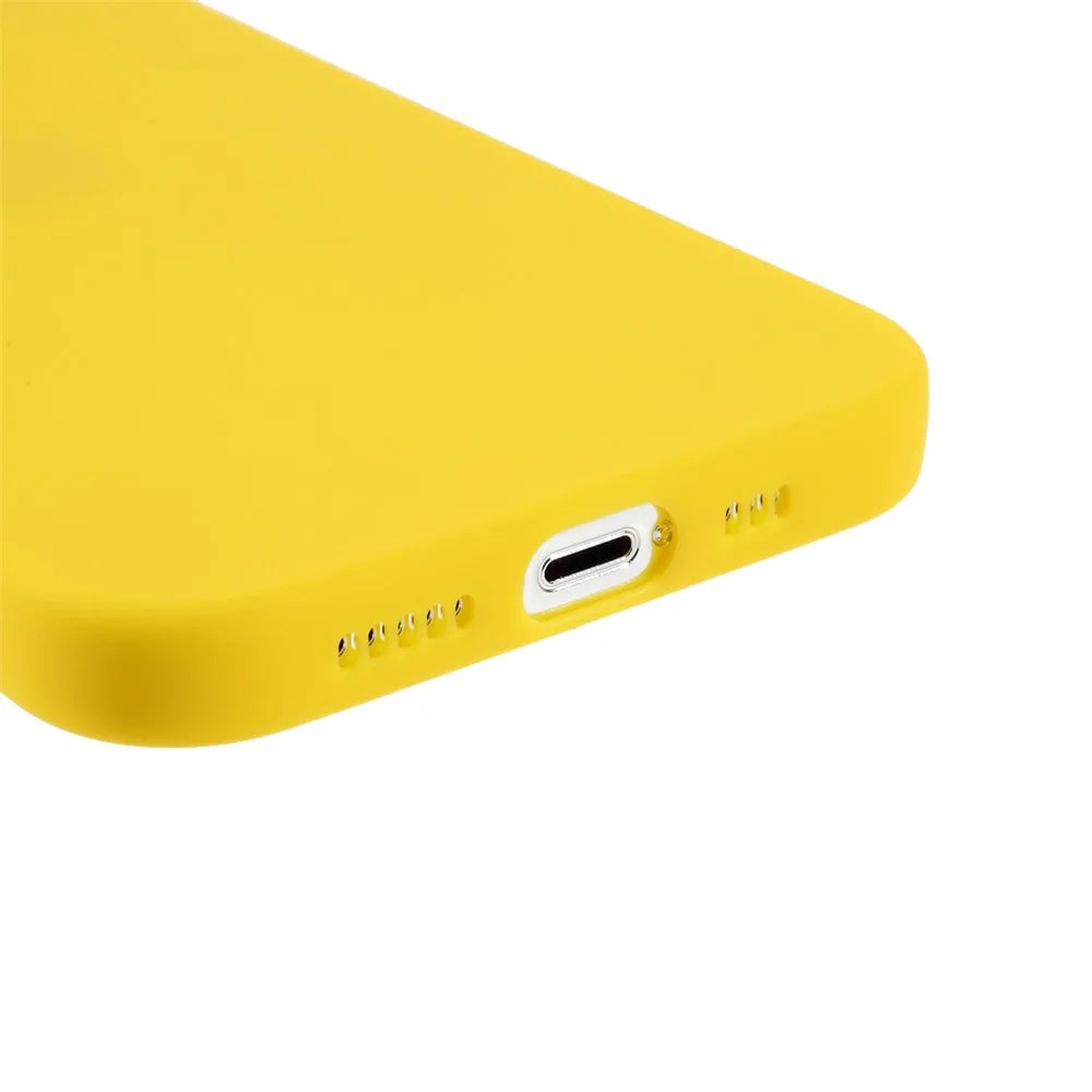 For iPhone 13 Pro 6.1 inch Slim Surface Layer Smooth Matte Soft Flexible TPU Cover - Yellow - 5