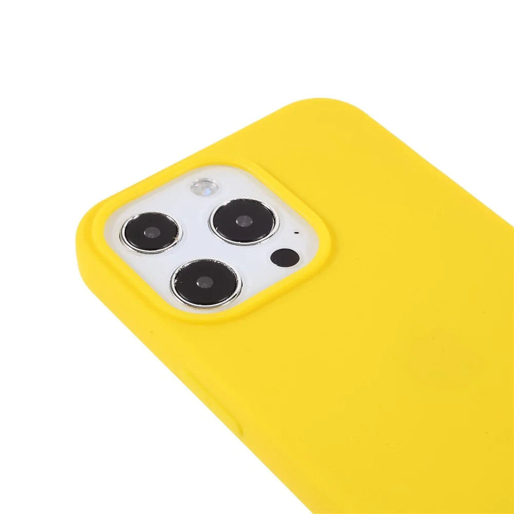For iPhone 13 Pro 6.1 inch Slim Surface Layer Smooth Matte Soft Flexible TPU Cover - Yellow - 6