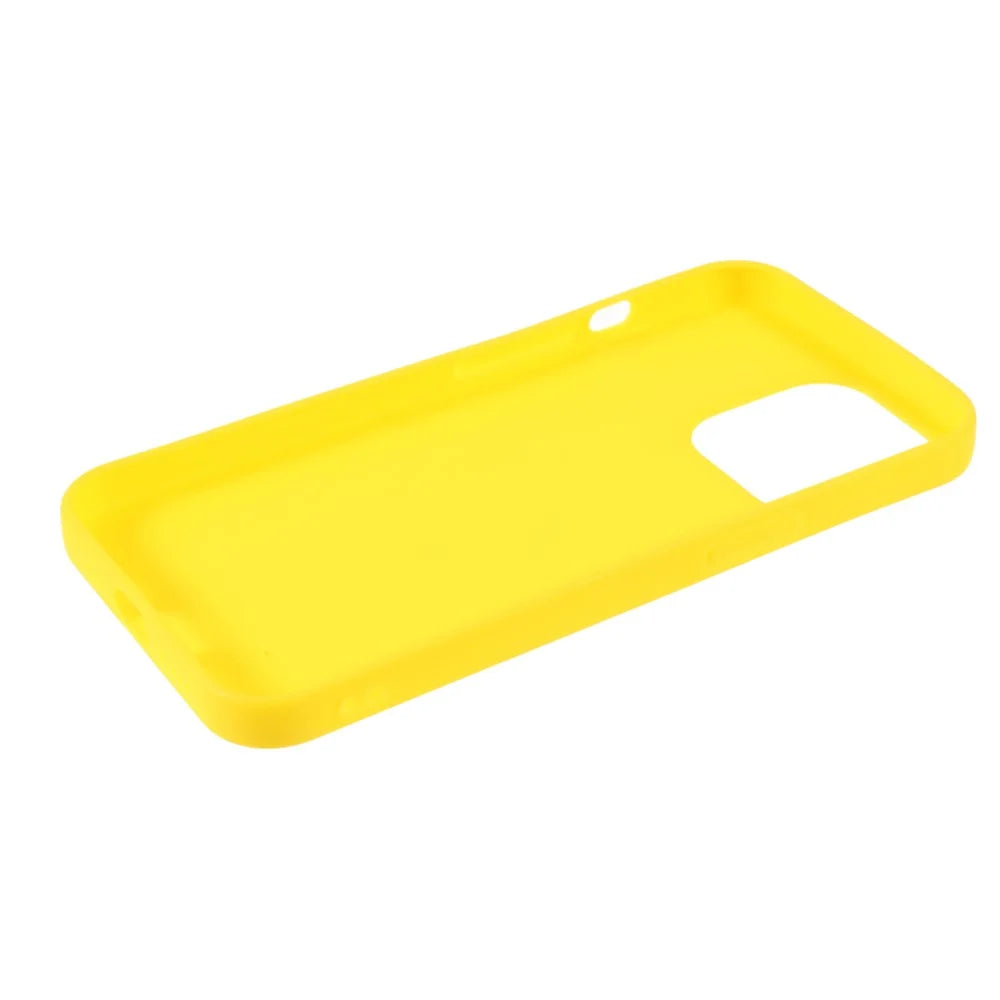 For iPhone 13 Pro 6.1 inch Slim Surface Layer Smooth Matte Soft Flexible TPU Cover - Yellow - 7