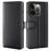 Genuine Leather Magnetic Clasp Stand Wallet Phone Case Shell for iPhone 13 Pro 6.1 inch - Black - 1