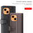 For iPhone 13 Split Leather Full Protection Phone Shell Protective Case with Waller Stand - Black - 7