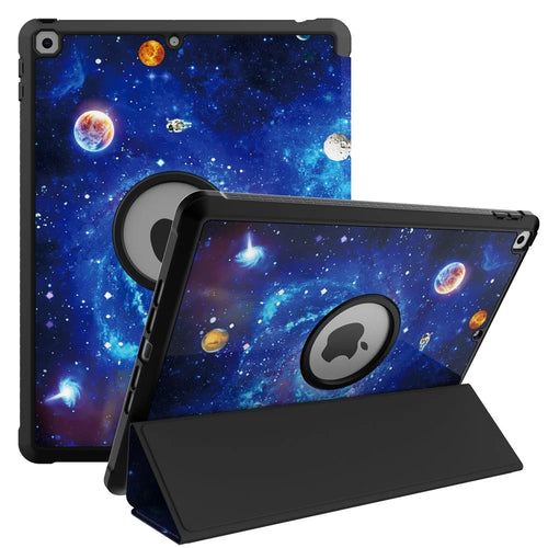 Pattern Printing Tri-fold Stand PU Leather Tablet Case Cover for iPad 10.2 (2021)/(2020)/(2019) - Universe - 1