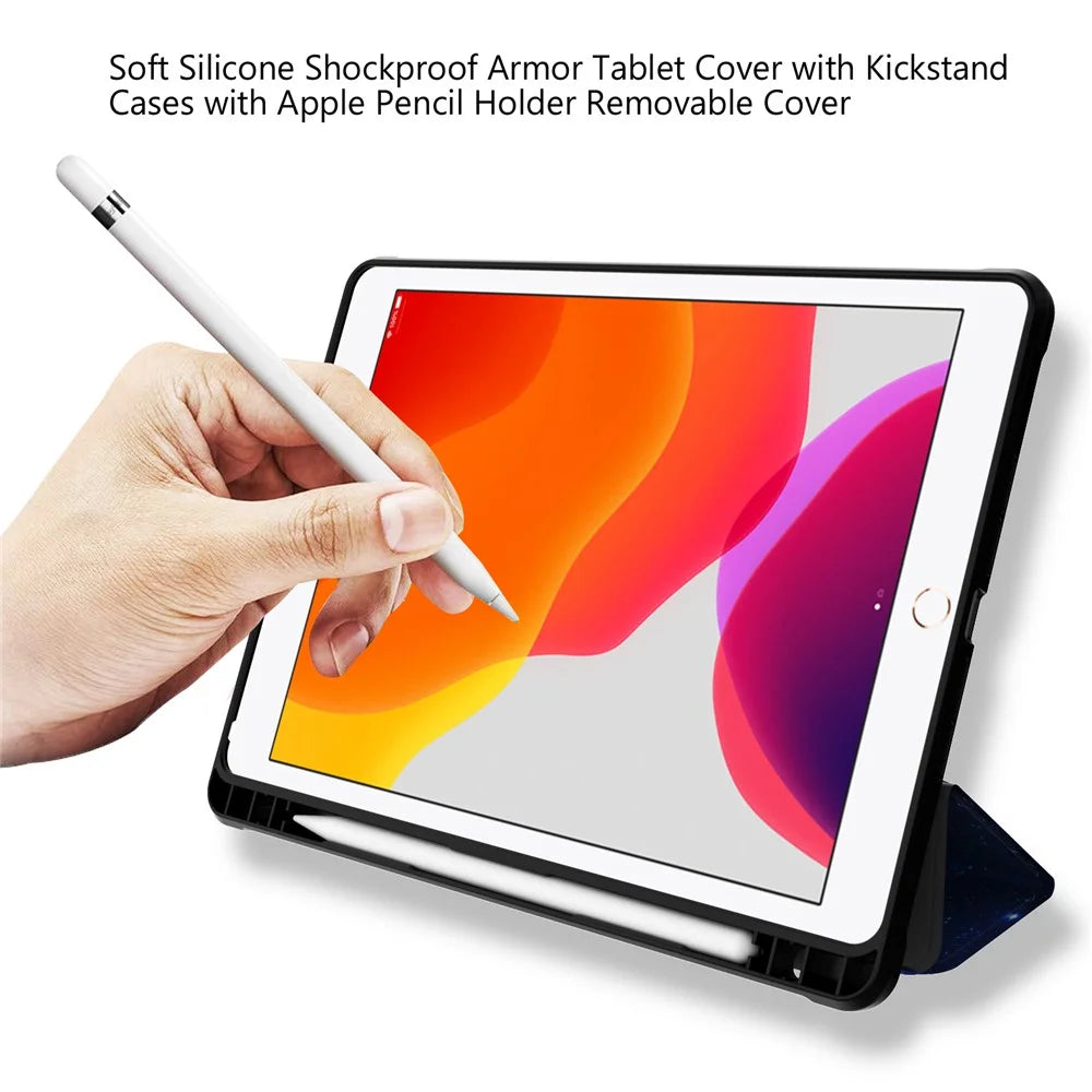 Pattern Printing Tri-fold Stand PU Leather Tablet Case Cover for iPad 10.2 (2021)/(2020)/(2019) - Universe - 3